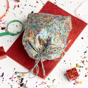 Mulberry silk drawstring bag Flower Field