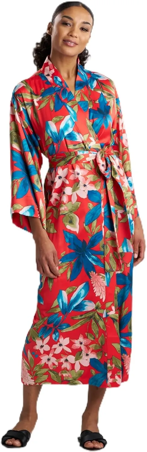 N Natori Women's Tropical Breeze-Satin Wrap Length 38"