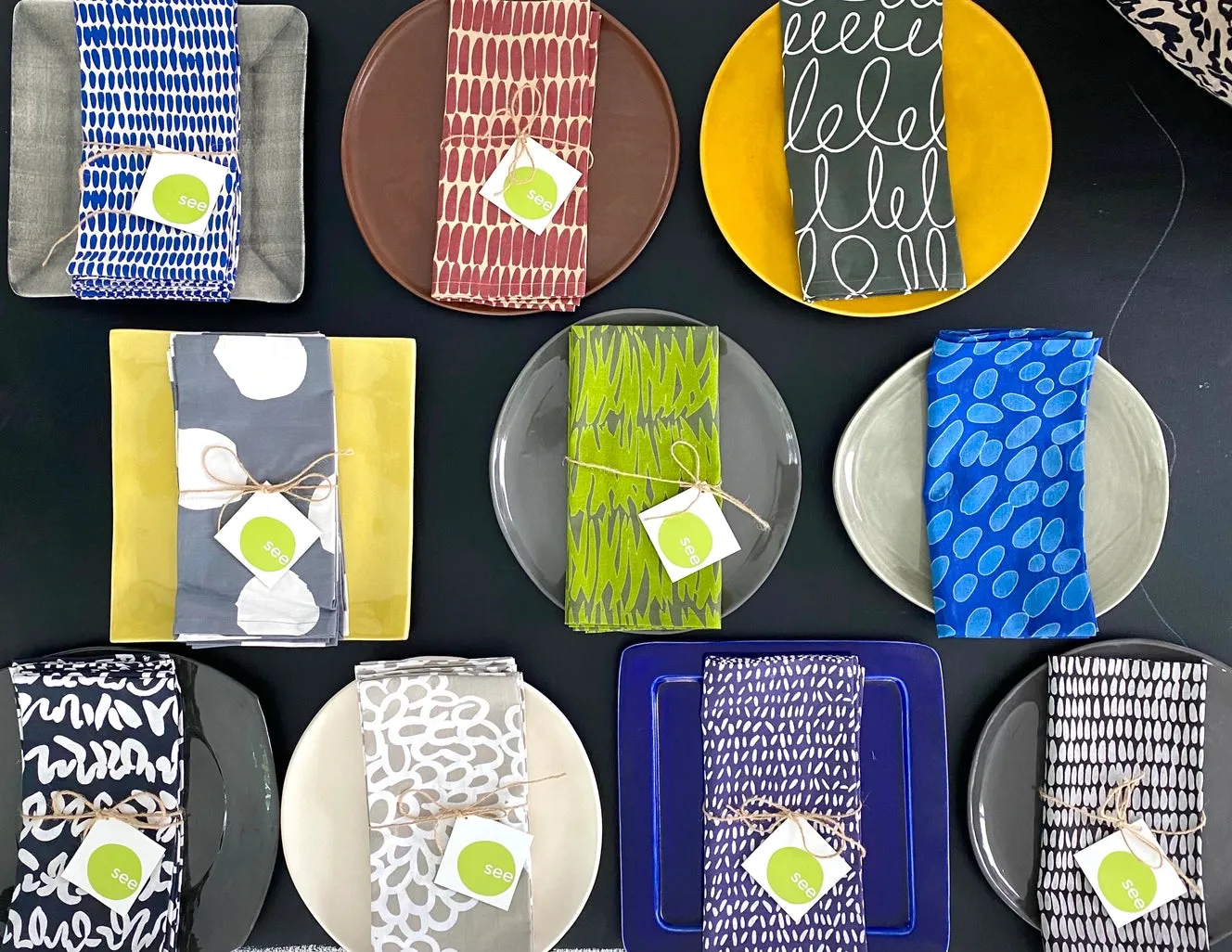 Napkins - Big Smudge Dot Coal