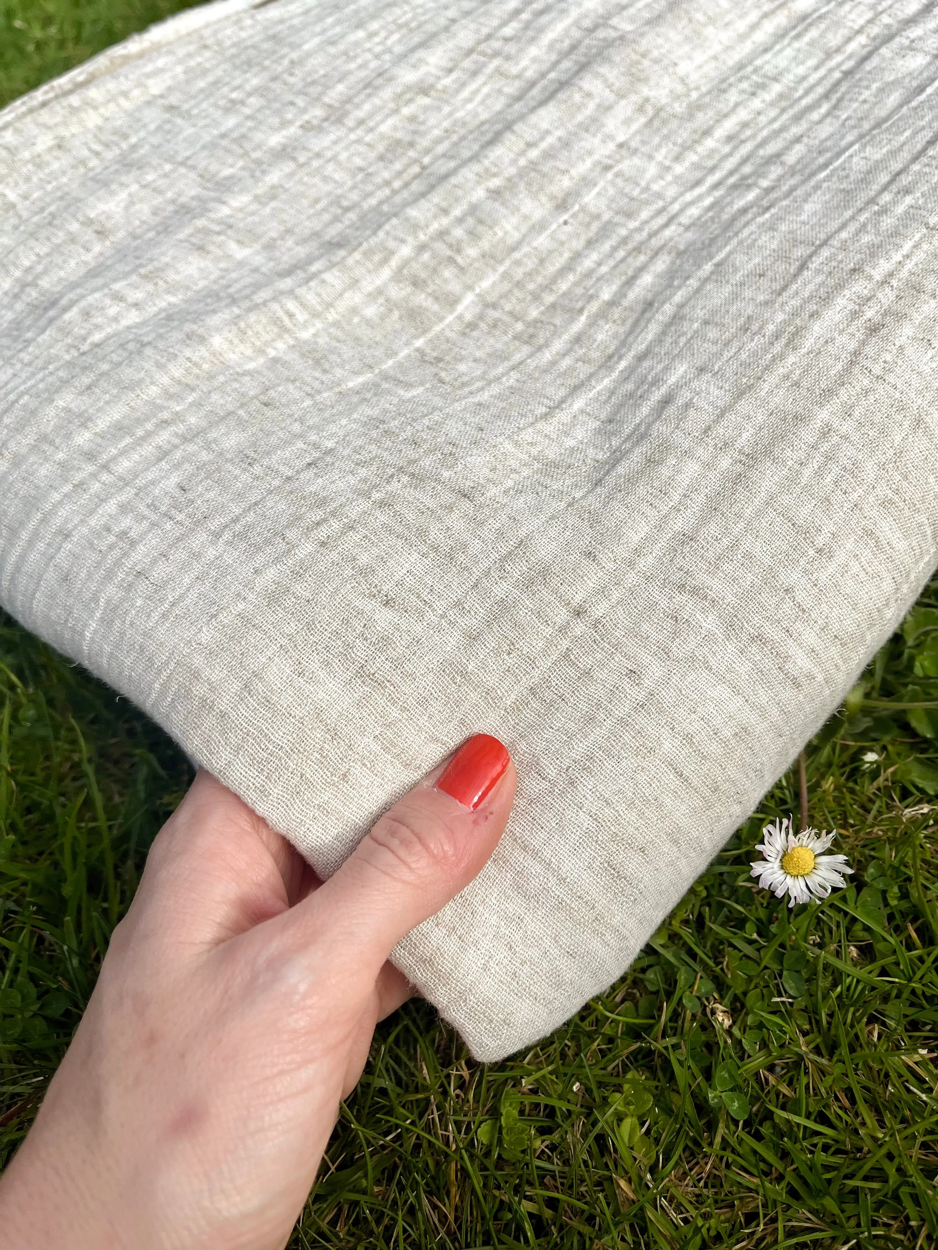 Neutral Hemp Organic Cotton Fabric Double Layer Muslin Fabric.