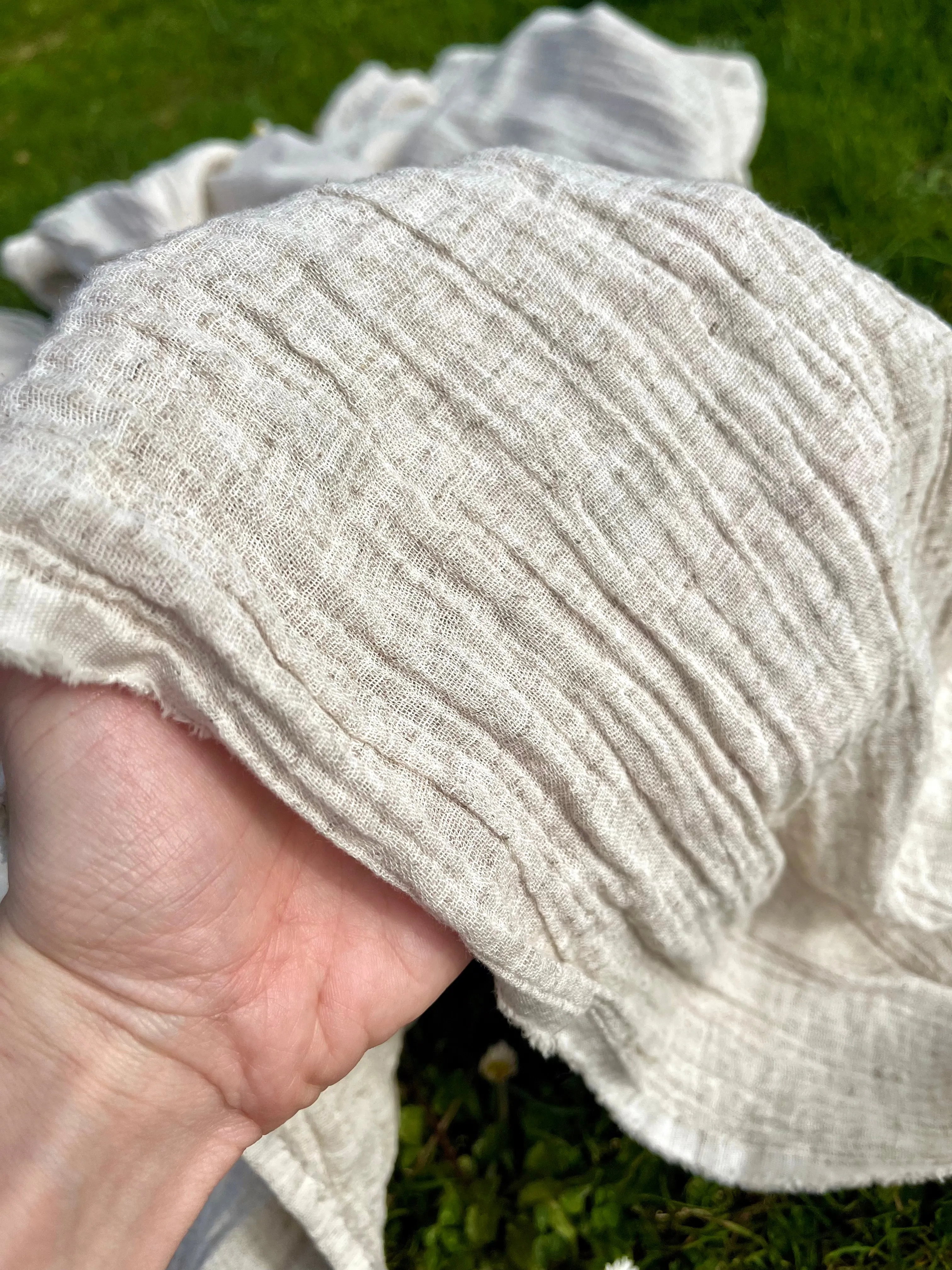 Neutral Hemp Organic Cotton Fabric Double Layer Muslin Fabric.