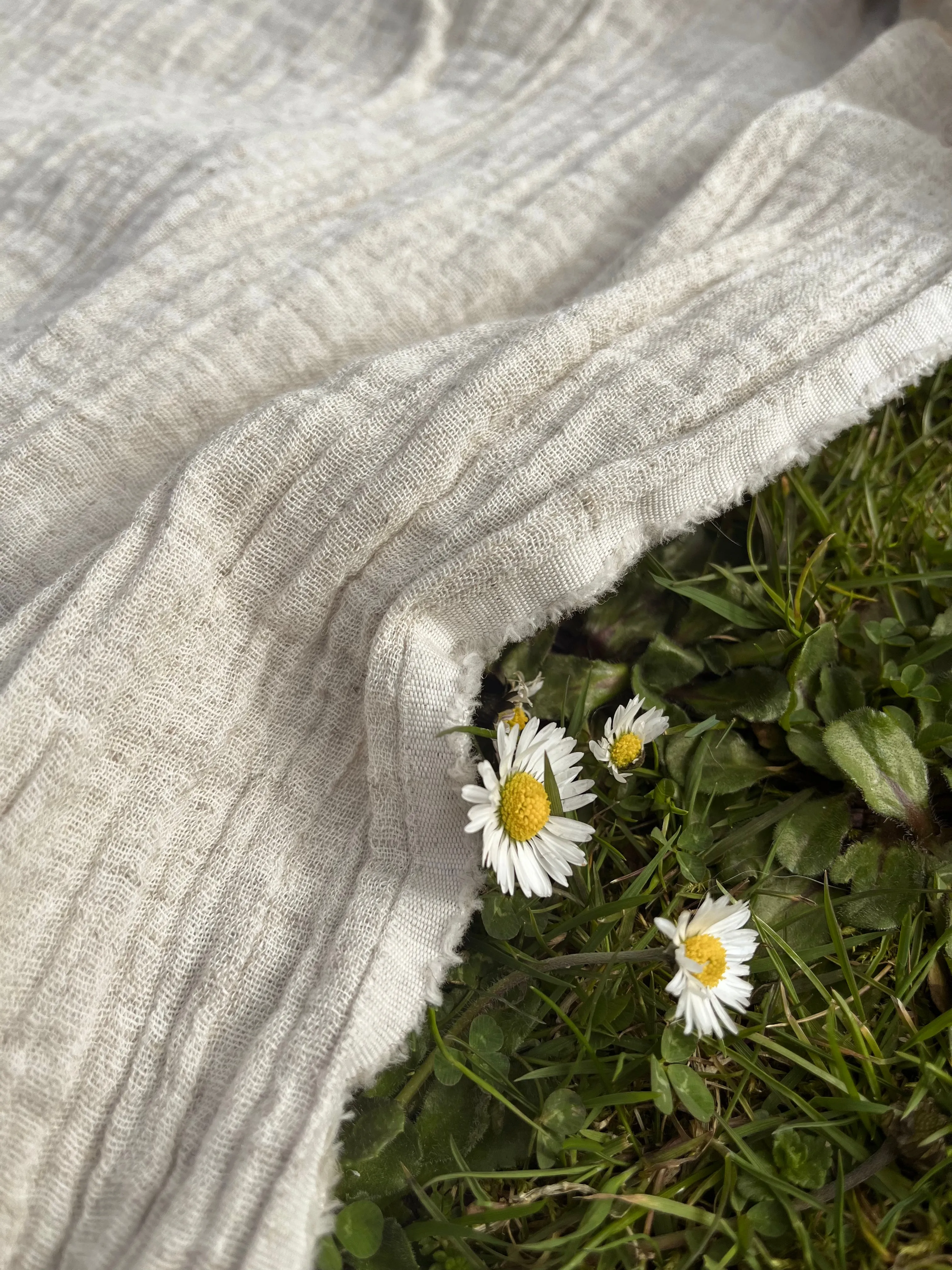 Neutral Hemp Organic Cotton Fabric Double Layer Muslin Fabric.
