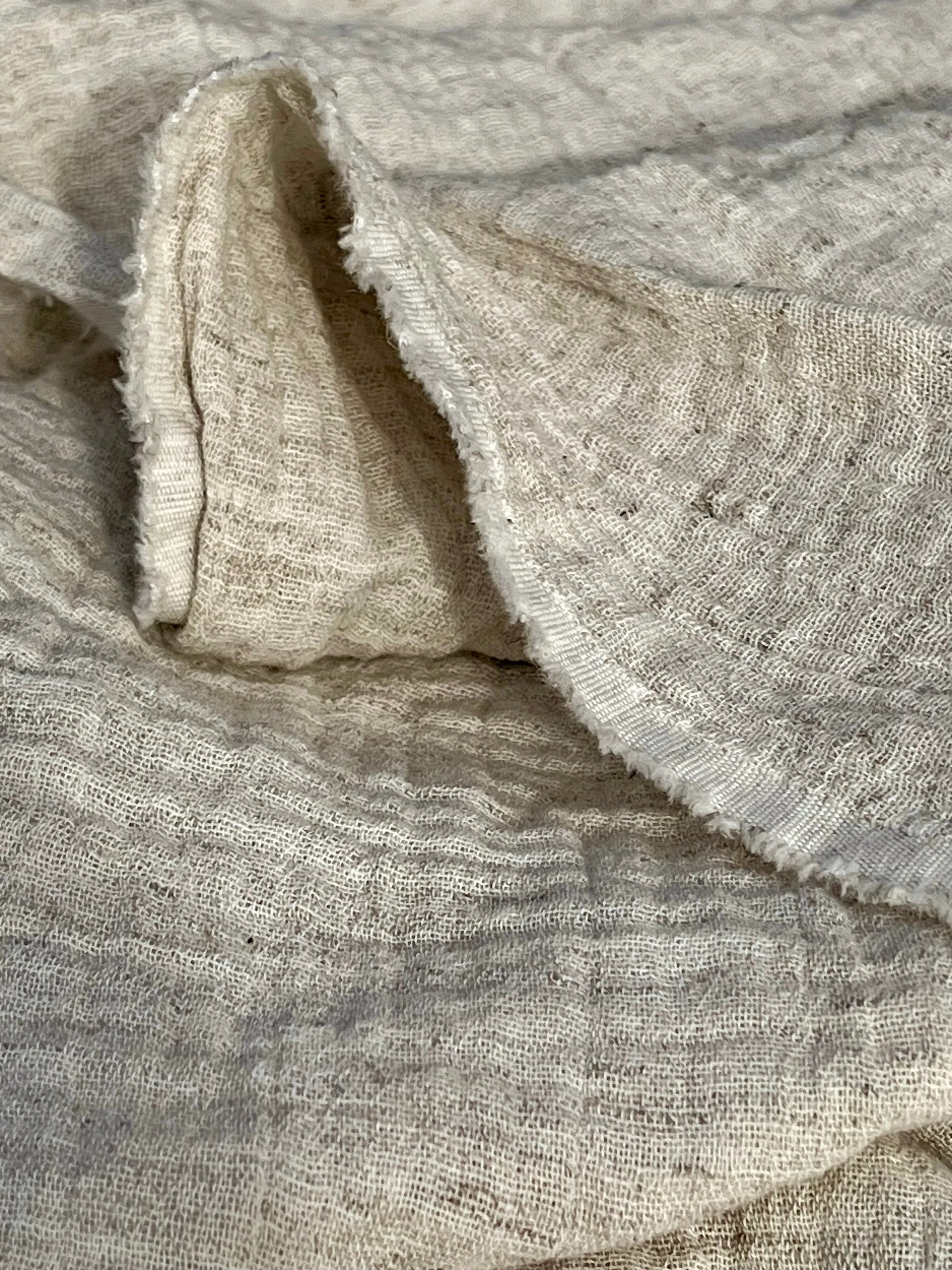 Neutral Hemp Organic Cotton Fabric Double Layer Muslin Fabric.