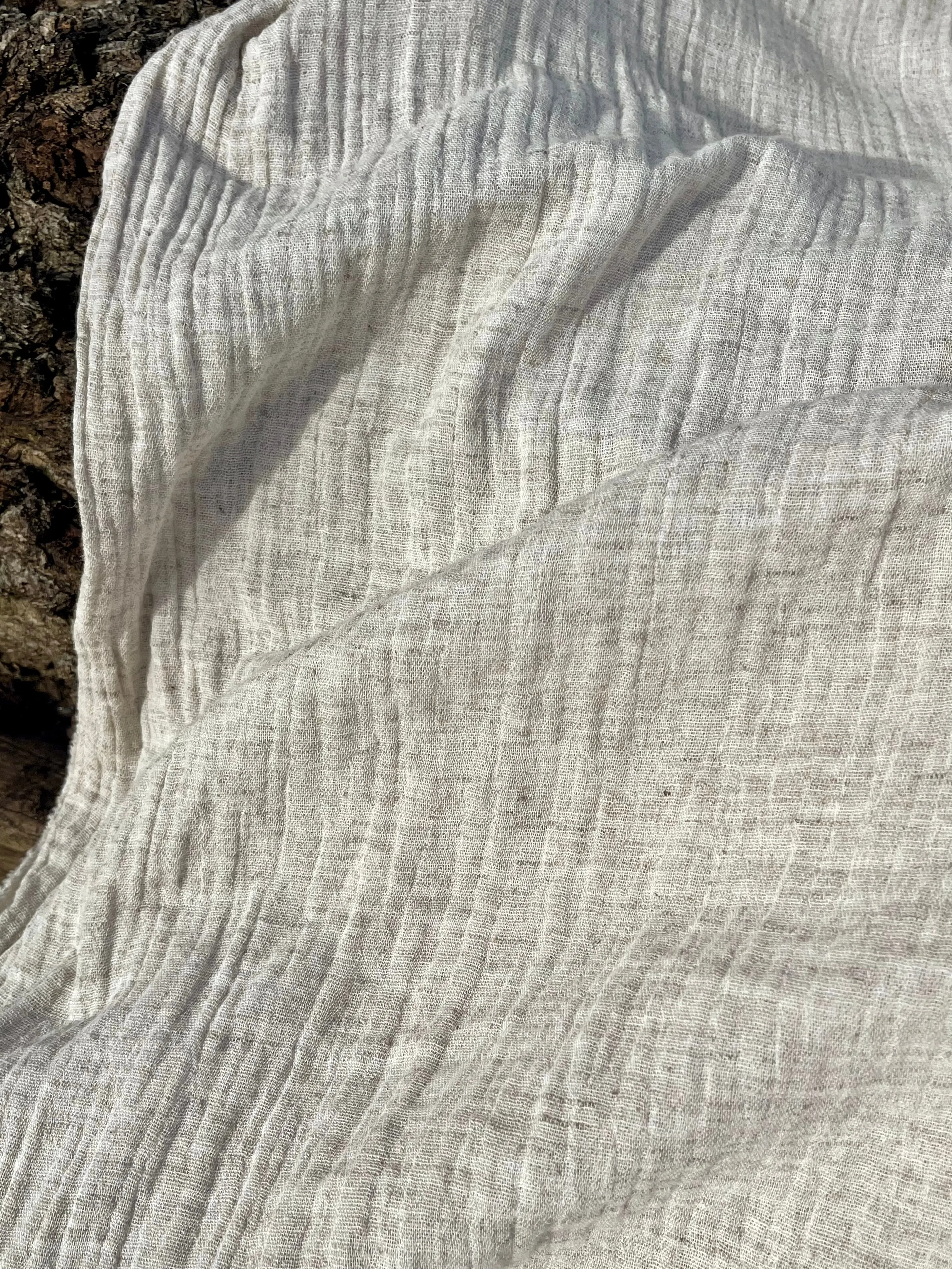 Neutral Hemp Organic Cotton Fabric Double Layer Muslin Fabric.