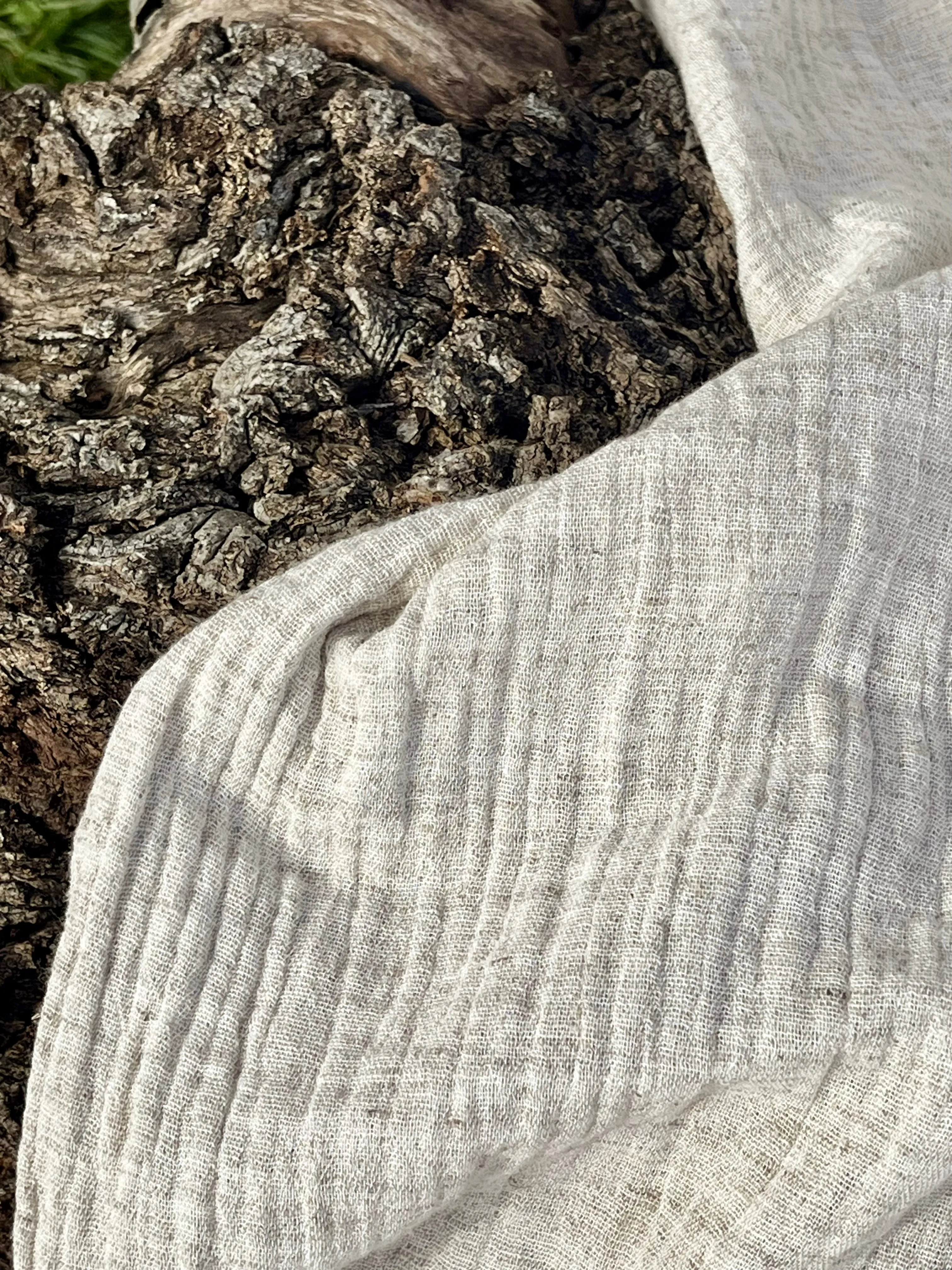 Neutral Hemp Organic Cotton Fabric Double Layer Muslin Fabric.