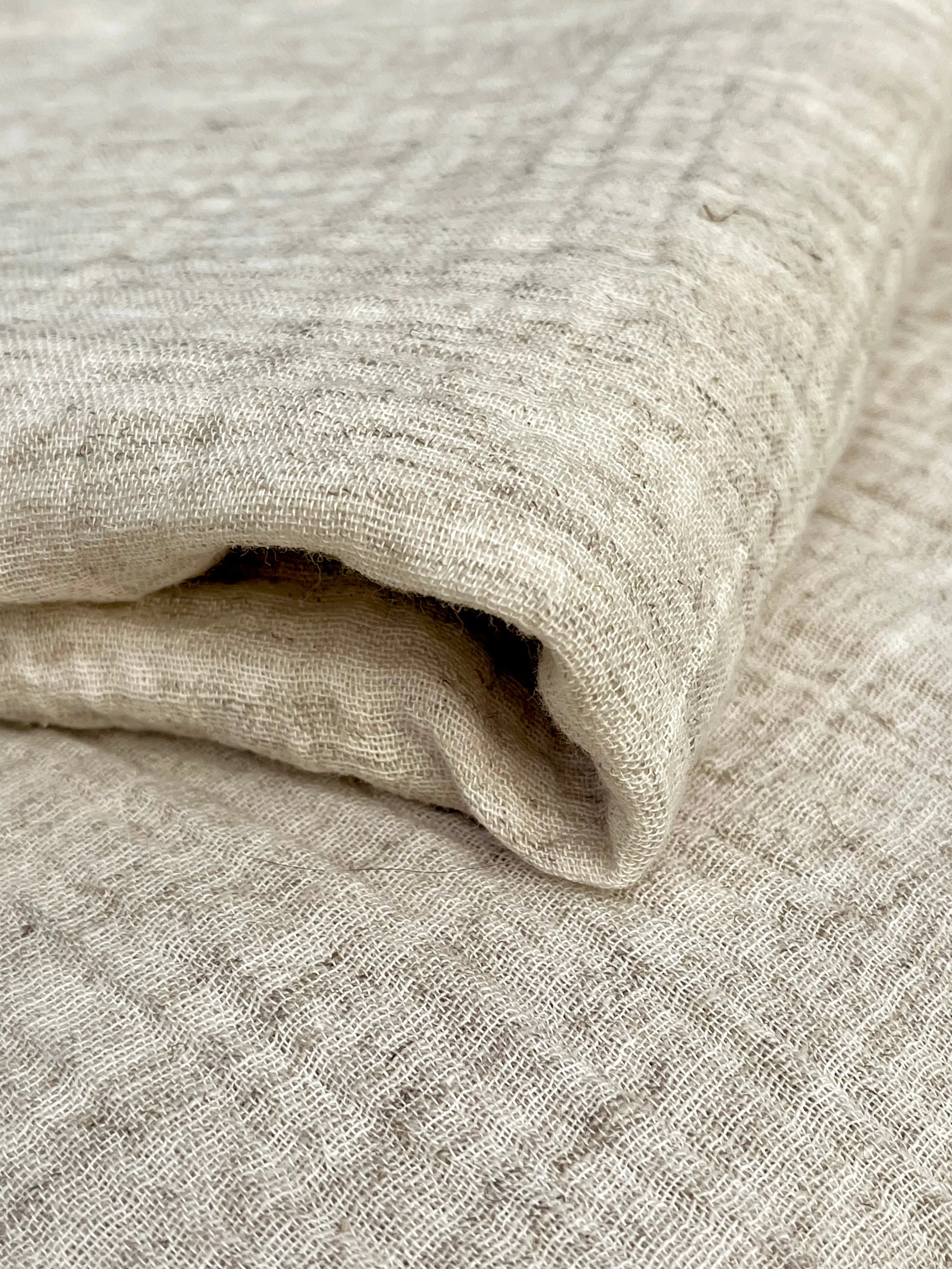 Neutral Hemp Organic Cotton Muslin Fabric.