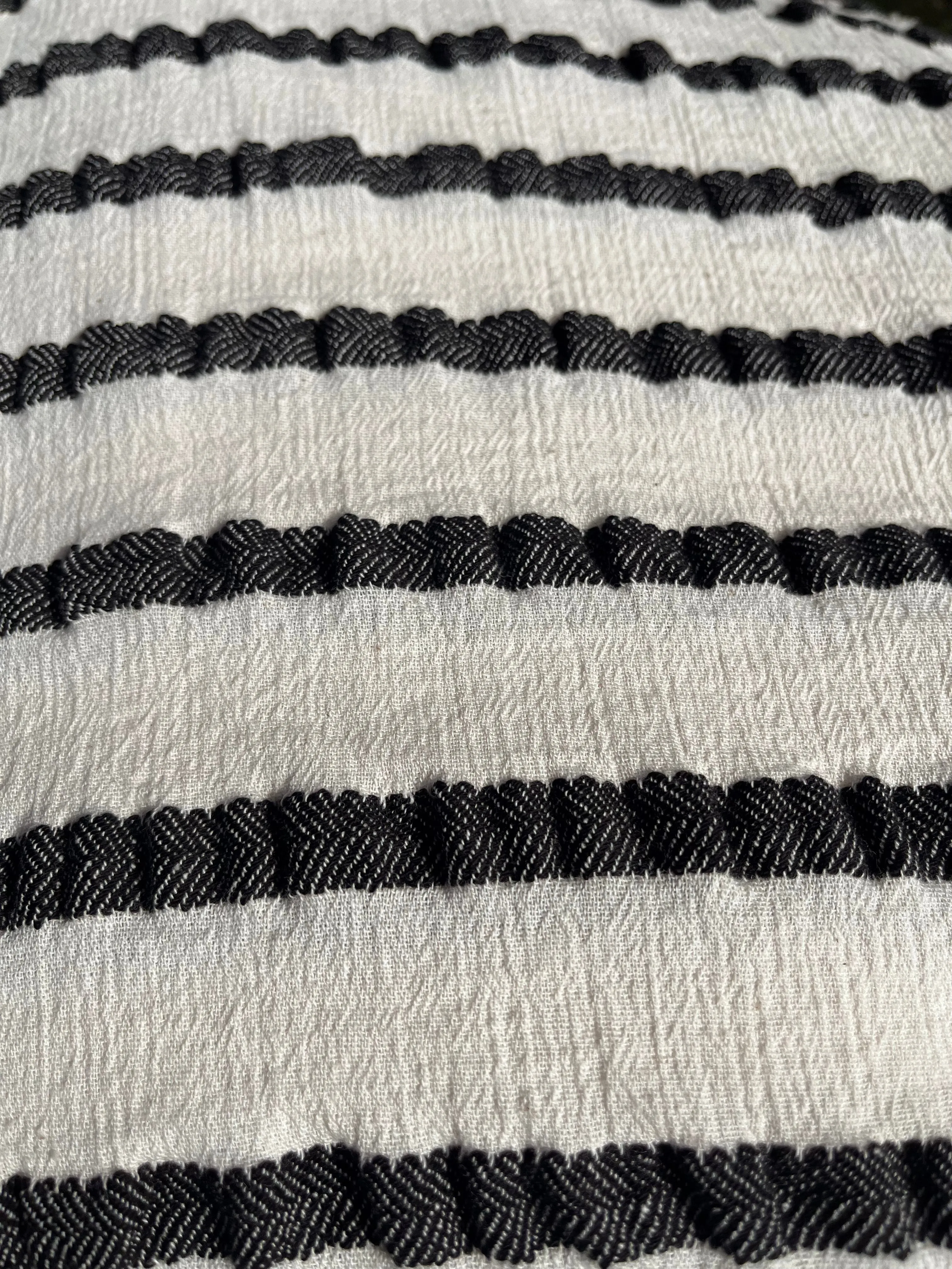 Neutral Organic Sile Cloth Cotton Fabric By The Meter With Herringbone Stripes.