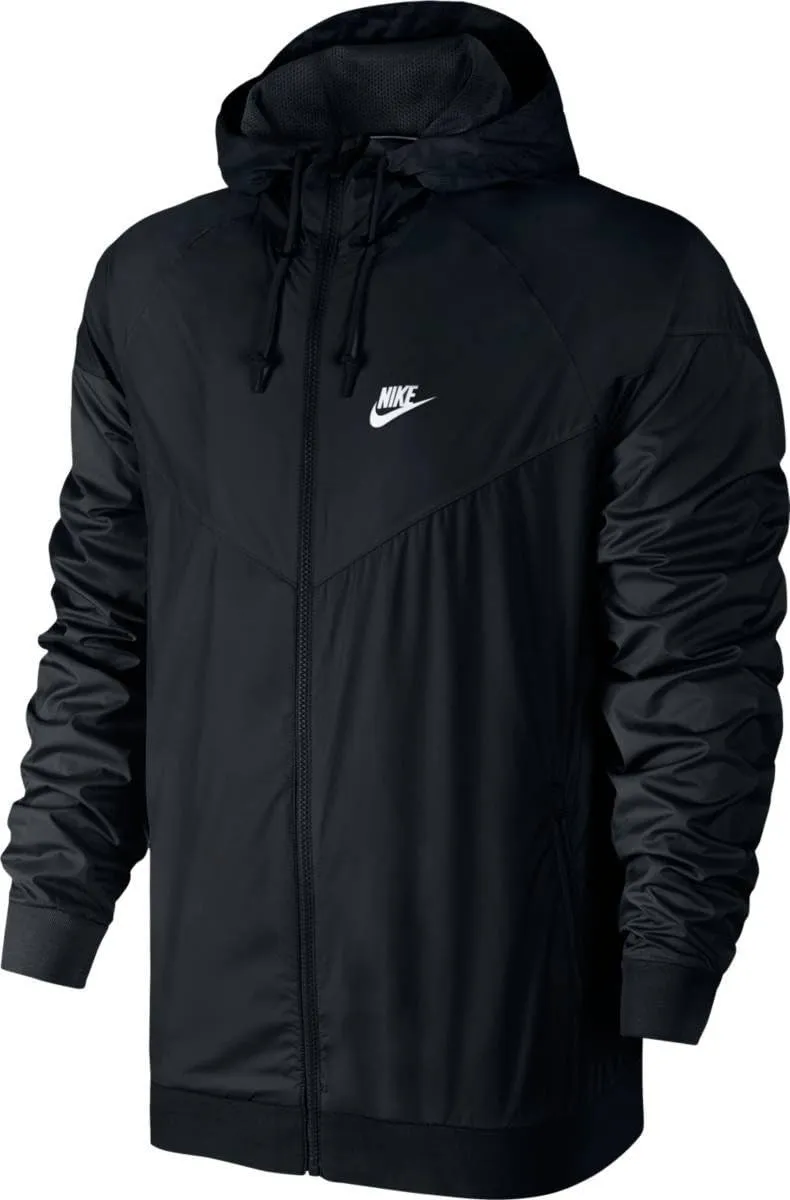 Nike Mens Windrunner Hooded Track Jacket Black/Black/White 727324-010 Size XX-Large