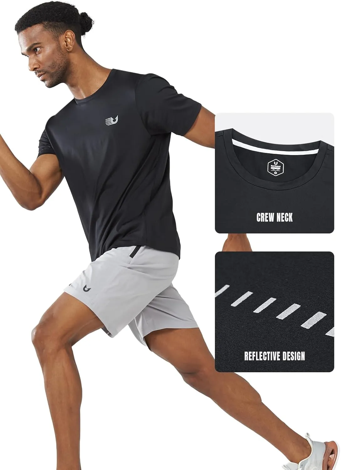 NORTHYAD Men's Athletic Shirts Workout Running Short Sleeve T-Shirt Quick Dry Lightweight Gym Tee Tops