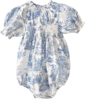 NOTHING FITS BUT Baby’s Classic Linen Cotton Dress, Hana Onesie, Infant’s Casual Frock