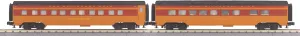O Gauge RailKing 2-Car 60' Streamlined Sleeper/Diner