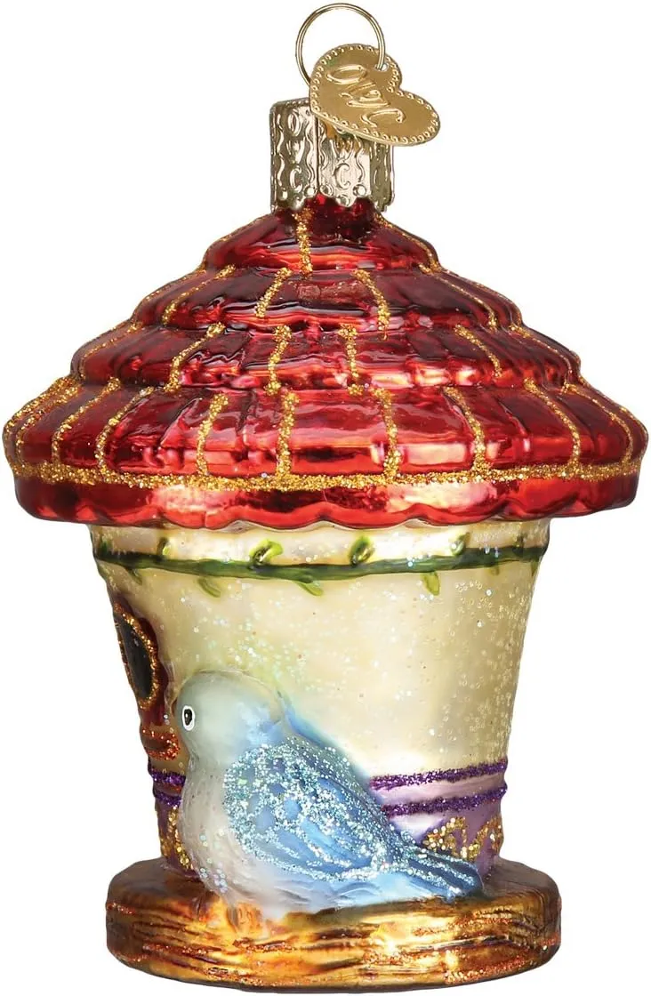 Old World Christmas Ornaments: Home Gifts Glass Blown Ornaments for Christmas Tree, Charming Birdhouse