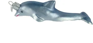 Old World Christmas Ornaments: Sea and Water Animals Glass Blown Ornaments for Christmas Tree, Playful Dolphin
