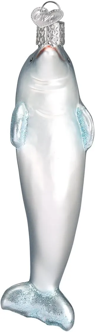 Old World Christmas Ornaments: Sea and Water Animals Glass Blown Ornaments for Christmas Tree, Playful Dolphin