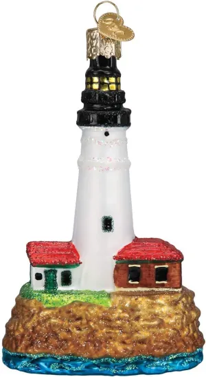 Old World Christmas Portland Head Lighthouse Glass Ornament Free Box 20117 New