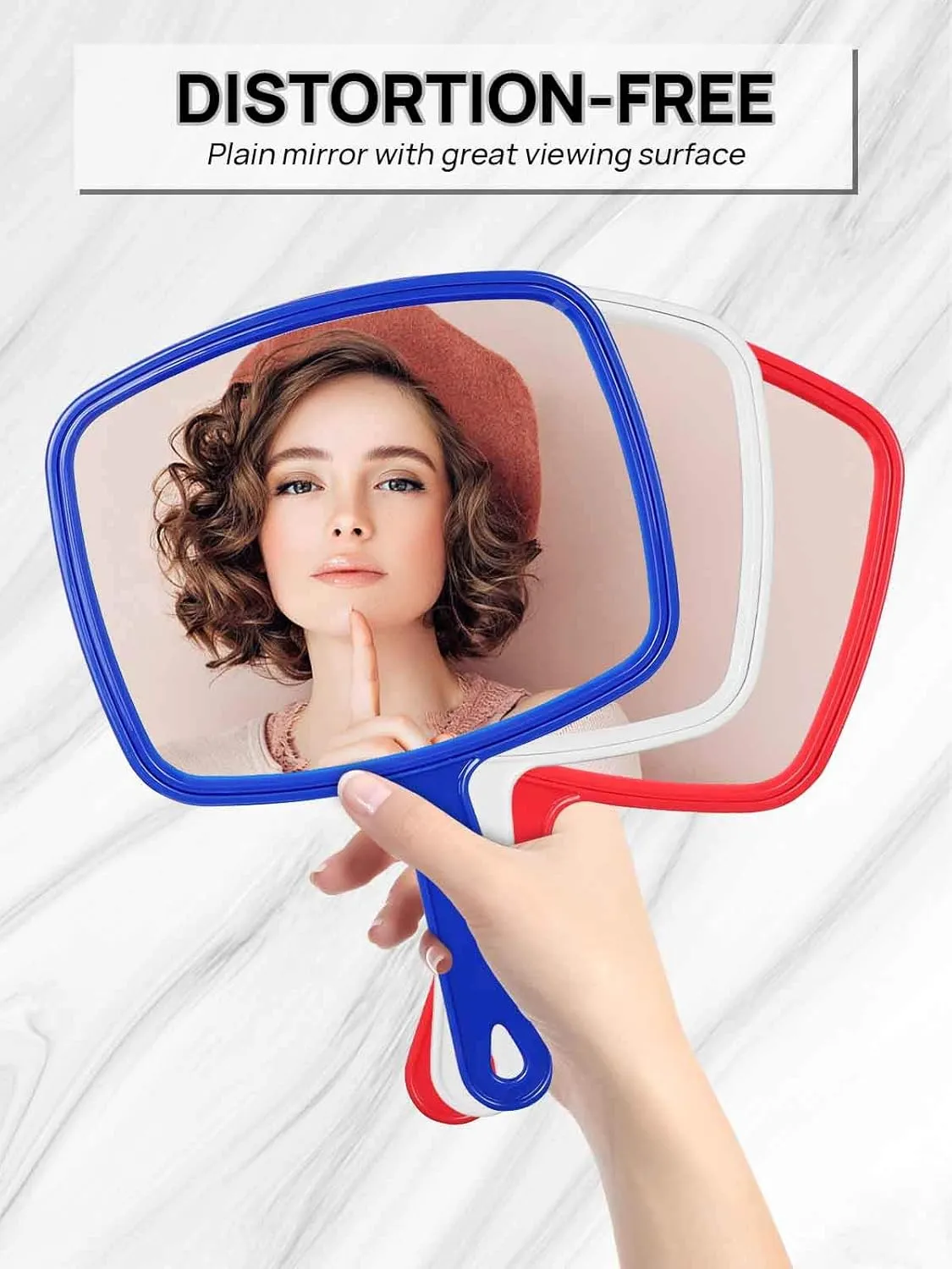 OMIRO Hand Mirror, Handheld Mirror with Handle, Pack of 3