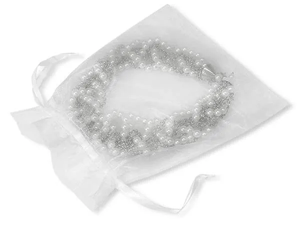 Organza Sheer Drawstring Bags: Toffee / 10 Pack / 4x6"