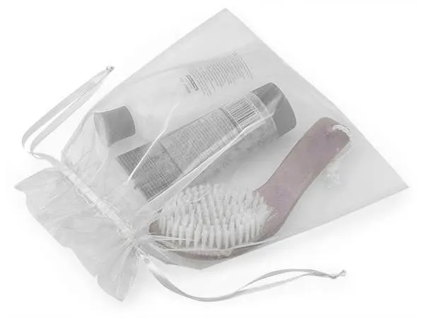 Organza Sheer Drawstring Bags: Toffee / 10 Pack / 4x6"