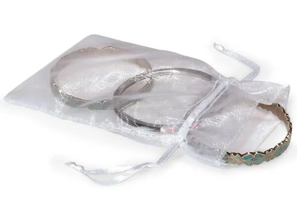 Organza Sheer Drawstring Bags: Toffee / 10 Pack / 4x6"