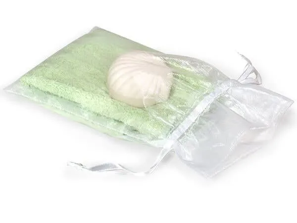 Organza Sheer Drawstring Bags: Toffee / 10 Pack / 4x6"