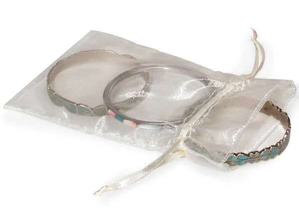 Organza Sheer Drawstring Bags: Toffee / 10 Pack / 4x6"