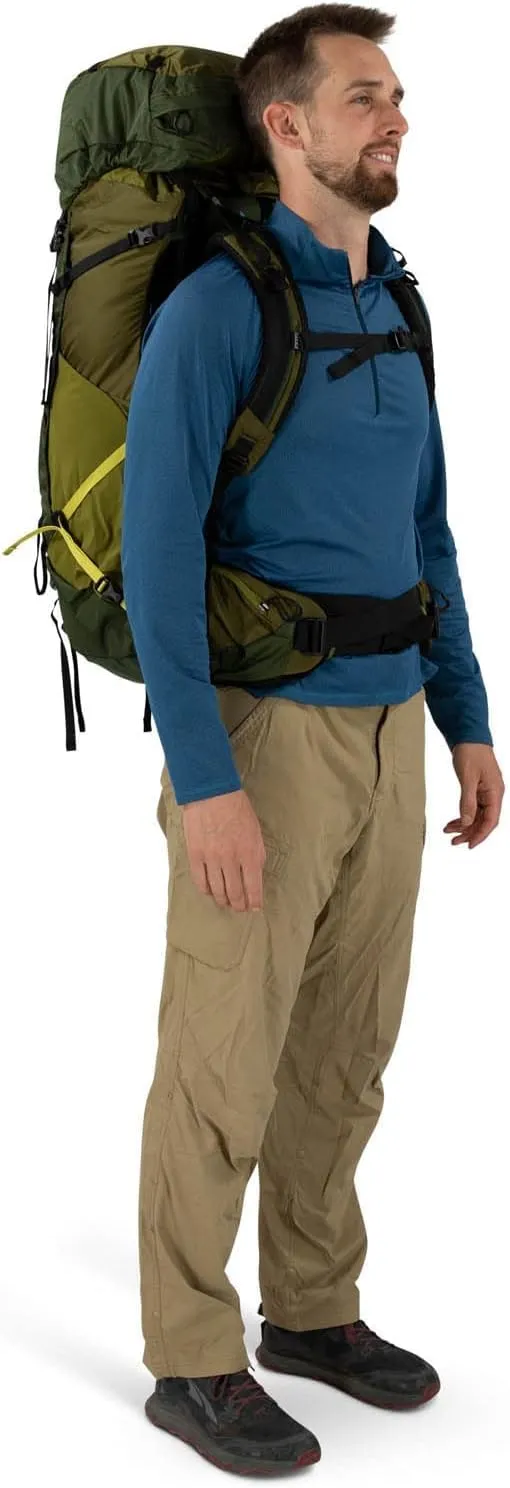 Osprey Atmos AG LT 50L Men's Backpacking Backpack, Night Shift/Scoria Blue, L/XL