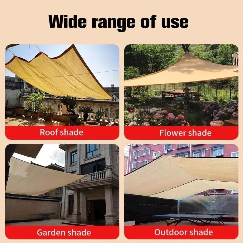 Outdoor Awnings Sunshade,Sail Garden Canopi for Terrace Car Canvas Awning Rectangle Pool Sun-Shelter Sunshade Sail Sunshade Mesh(Beige,3mx4m)