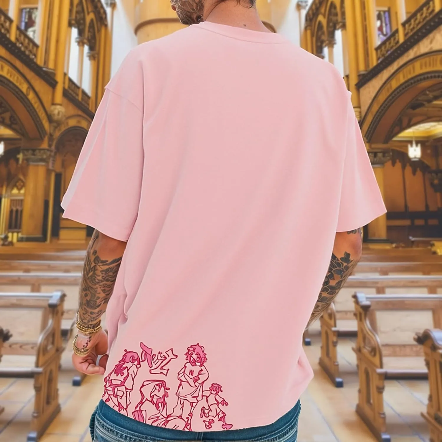 Oversized Graphic Tees Men Vintage Y2K Print Shirts Streetwear Unisex Harajuku T-Shirts