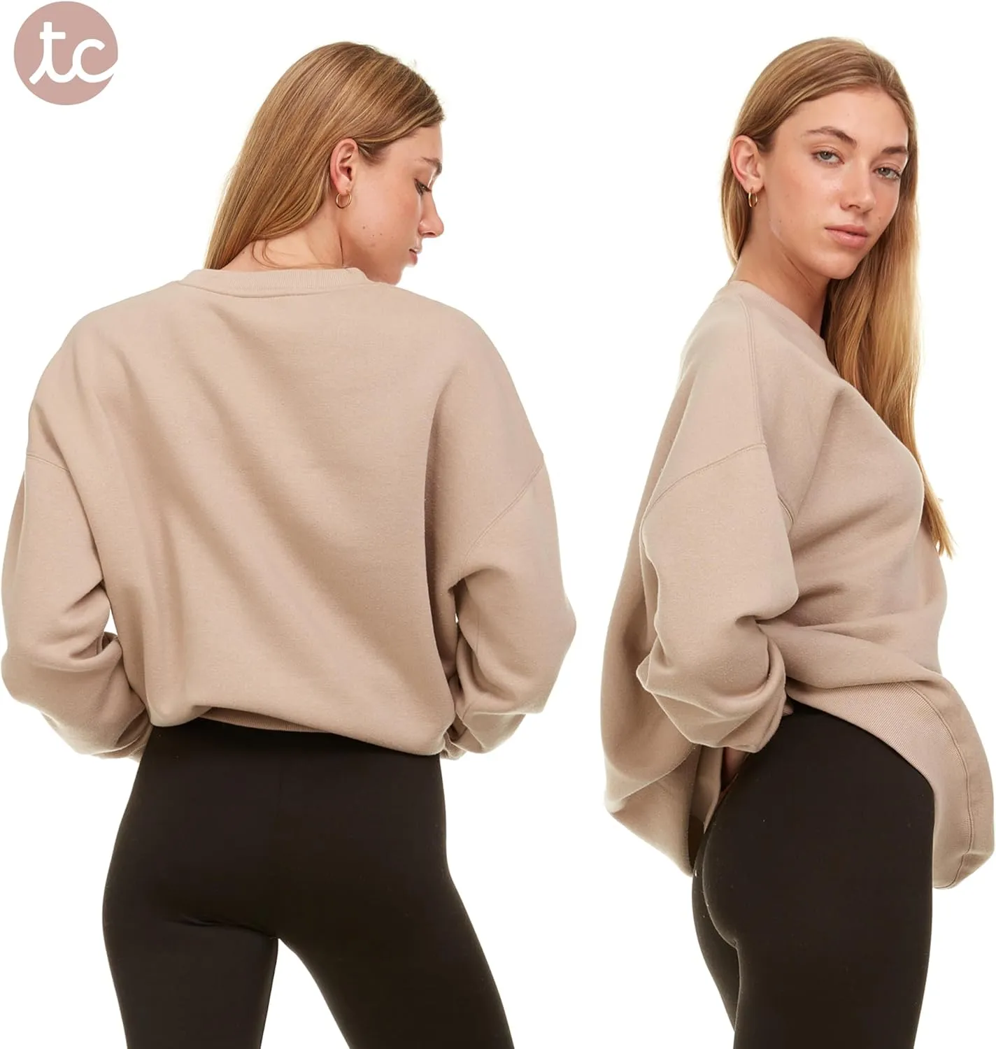 Oversized Sweatshirt for Women – Crewneck Fleece Pullover Soft Trendy Sweatshirt