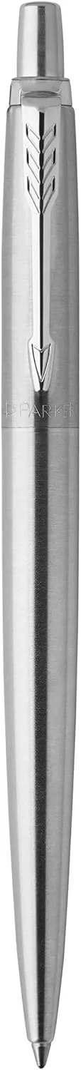 Parker Jotter Ballpoint Pen Stainless Steel with Chrome Trim Medium Point Blue Ink Ideal Office Supplies Gift Box