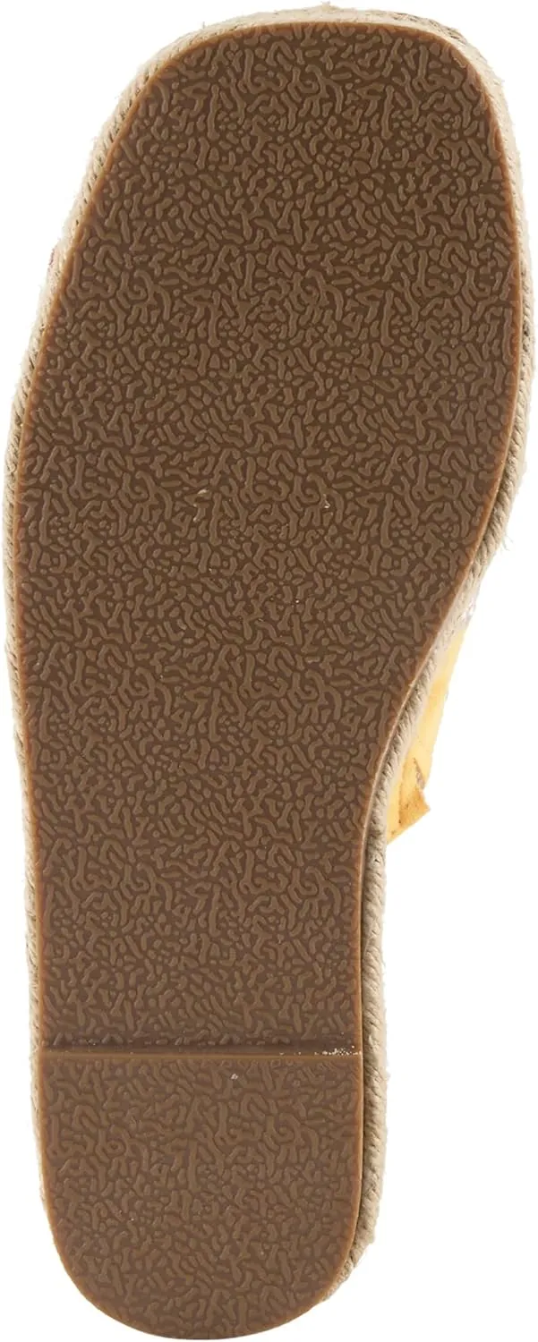 PATRIZIA Women's EVOLET Slide Sandals - Square Toe, Color Block Design, Jute Braided Platform, 4" Heel