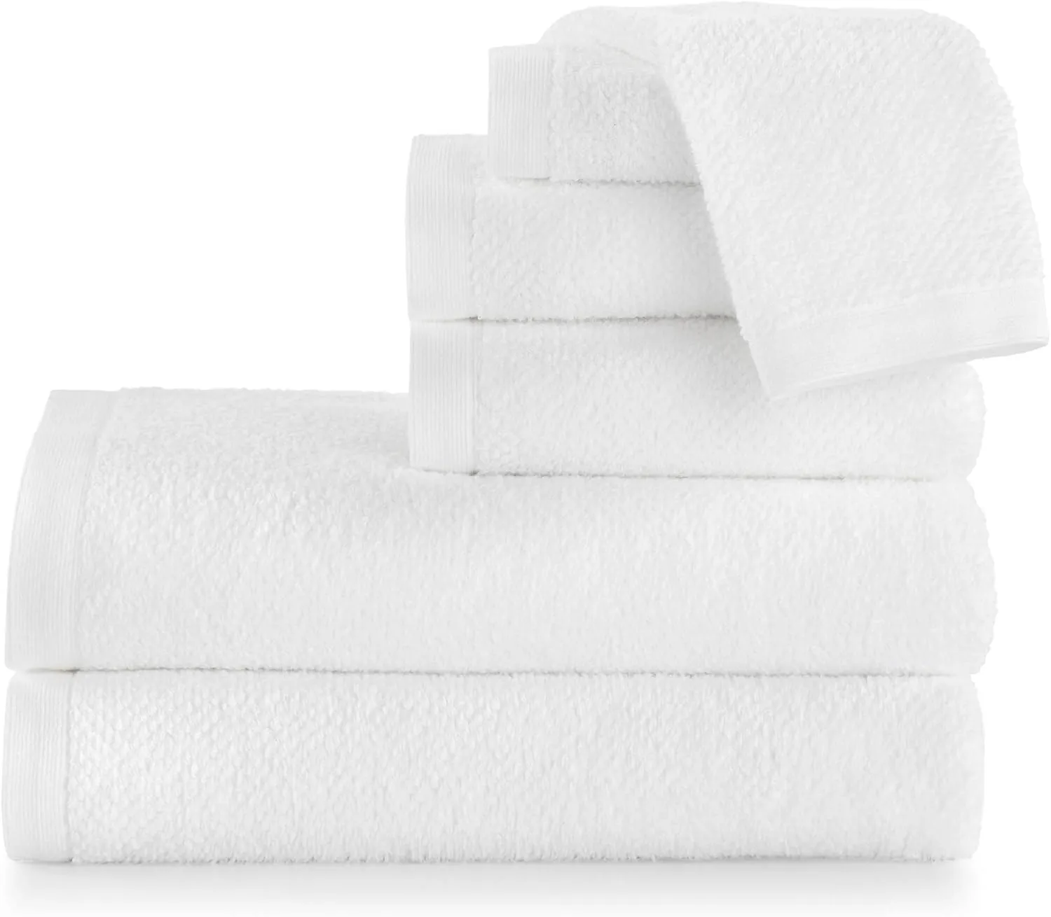 Peacock Alley Jubilee Bath Towels - Luxurious 100% Long Staple Cotton Textured Bath Towels with 600 Gram Weight - Bath Towel (White)