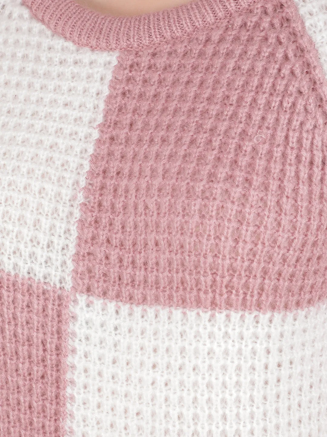 Pink Color-Blocked Sweater
