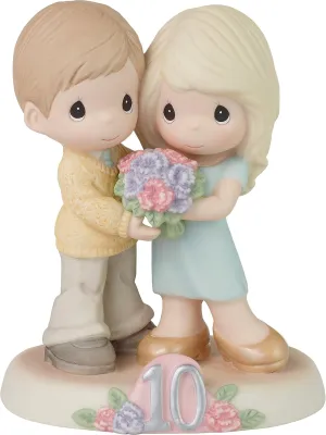 Precious Moments 223016 Ten Sweet Years Together Bisque Porcelain Figurine