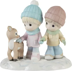 Precious Moments 231038 A Winter Walk is Warmer with You Bisque Porcelain Figurine