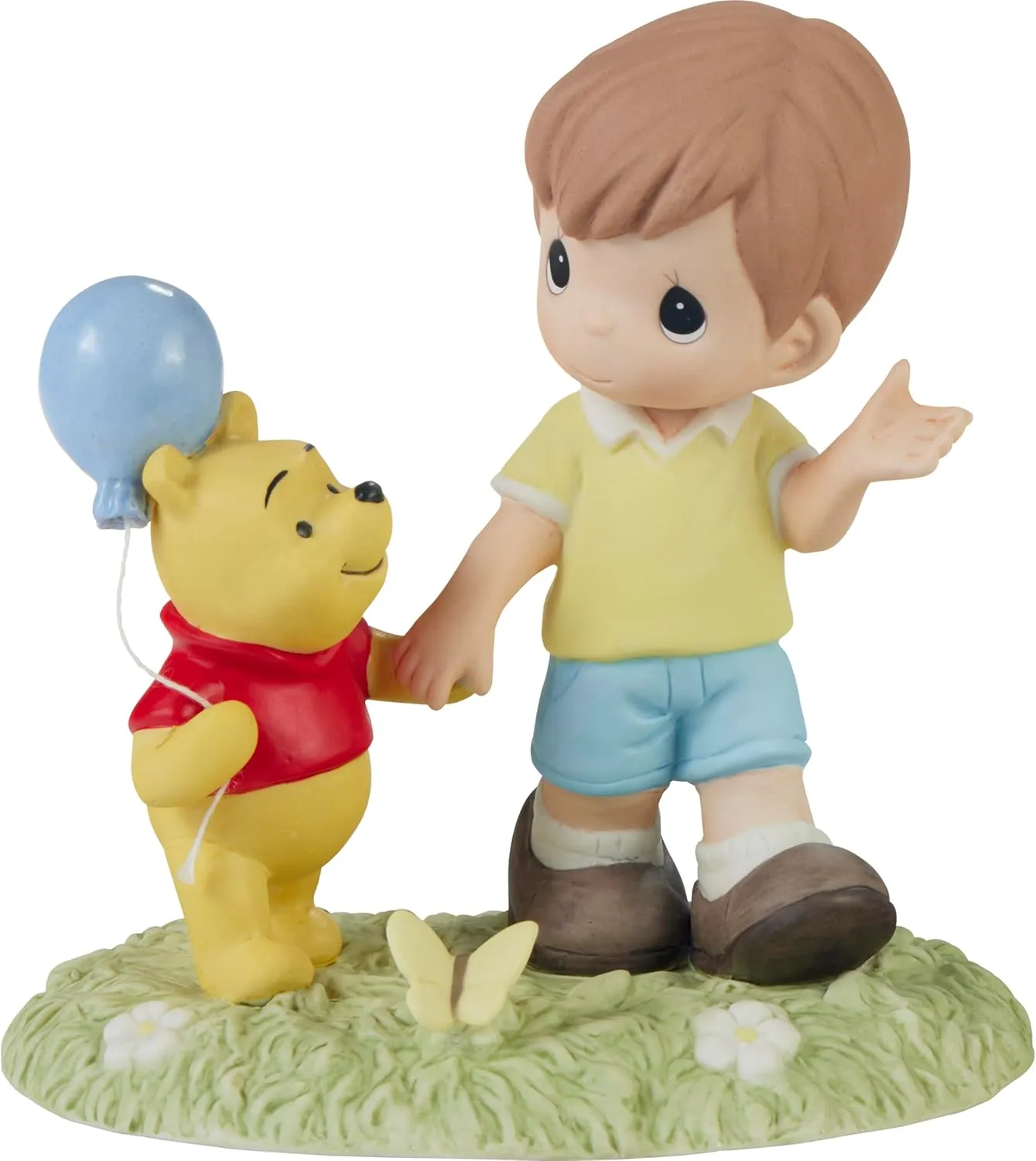 Precious Moments Disney Showcase Collection - Hand-Painted Bisque Porcelain Winnie The Pooh & Christopher Robin Figurine | Ideal Gift for Disney Lovers