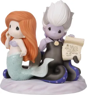 Precious Moments Little Mermaid Figurine | Make Waves in The Sea Disney The Little Mermaid Bisque Porcelain Figurine | Ariel & Ursula | Disney Gifts & Decor