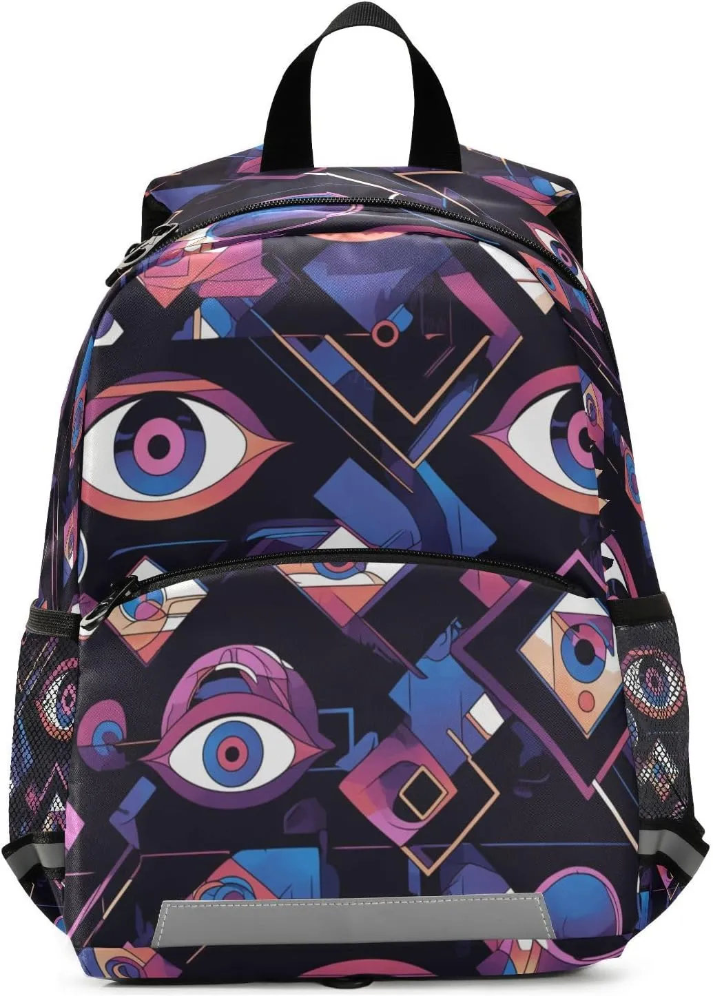 Preschool Kids Backpack Mini Lightweight Book Bag for School Travel Daypack, Evil Eye Circle White Obsidian