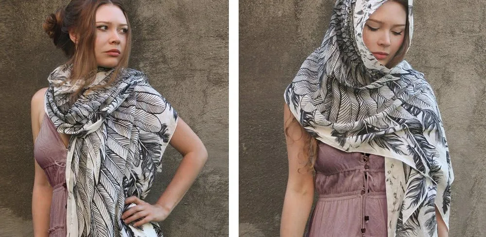 Pure Cotton Hand Painted and Digitally Printed Scarves