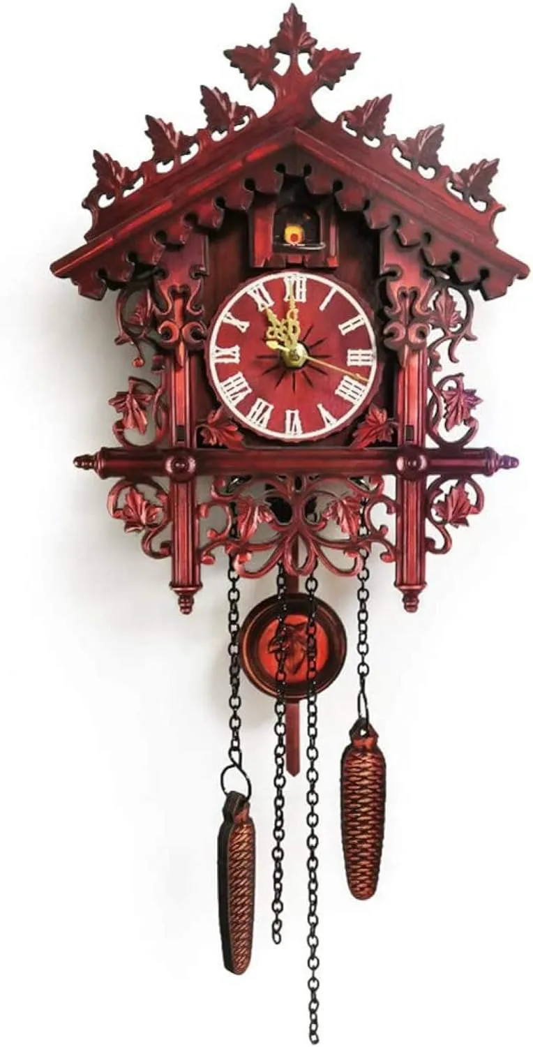 qiuqiu Cuckoo/Coo-Coo Clock Black Forest, for Living Room, Children's Bedroom, Kitchen, Office, Home Decor Decoration
