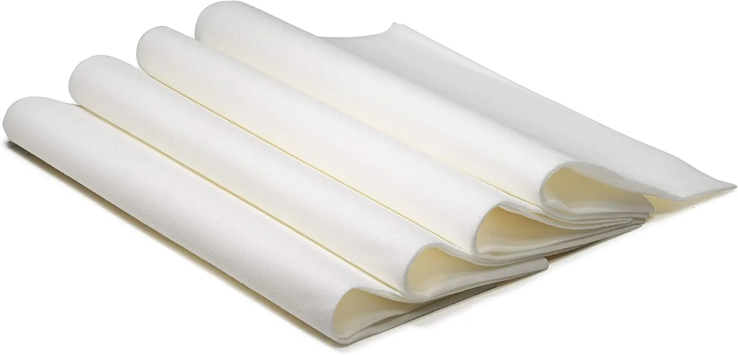 " OCCASIONS " Wedding Party Linen Feel White 13'' x 13'' Dinner Paper Napkins (120, Luncheon, Square Fold)