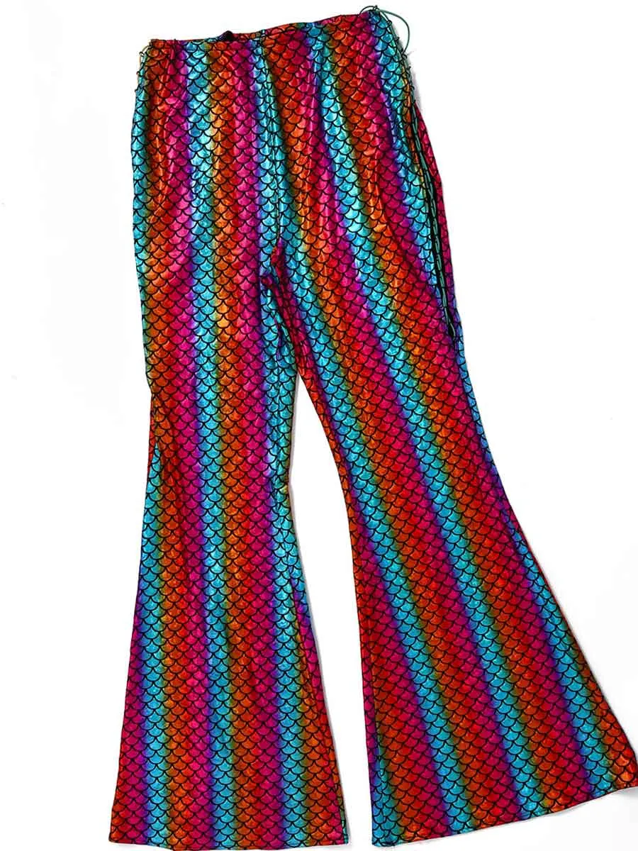Rainbow Reflective Fish Scale Two-Piece Set