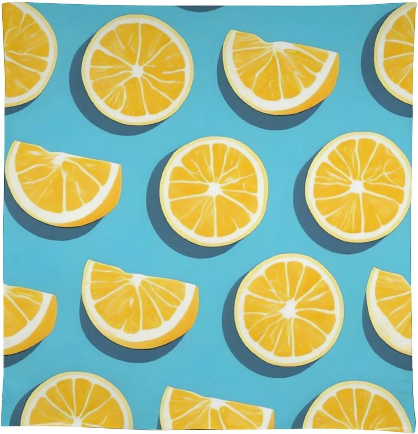 Rectangle Tablecloth Table Covers Lemon Wedges Dining Cloth Stain Resistant Table Cloth Linen Tablecloth Decorations Tablecloth Farmhouse Table Cover 55"x55"