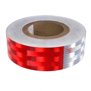 Reflective Tape 2" X 150 Feet Red/White High Intensity Safety Caution Warning Grade Self-Adhesive Waterproof Conspicuous Trailer Reflector - for Cars,Trucks,Trailers,Boats,Signs,Helmet,Mailbox