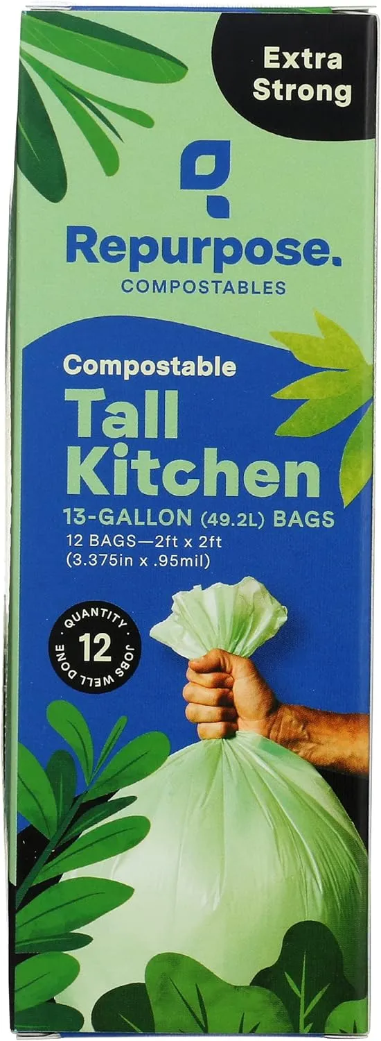 Repurpose Tall Kitchen Bags, 13 Gallon, Cruelty Free, BPA Free, 12 Each (Pack of 20)