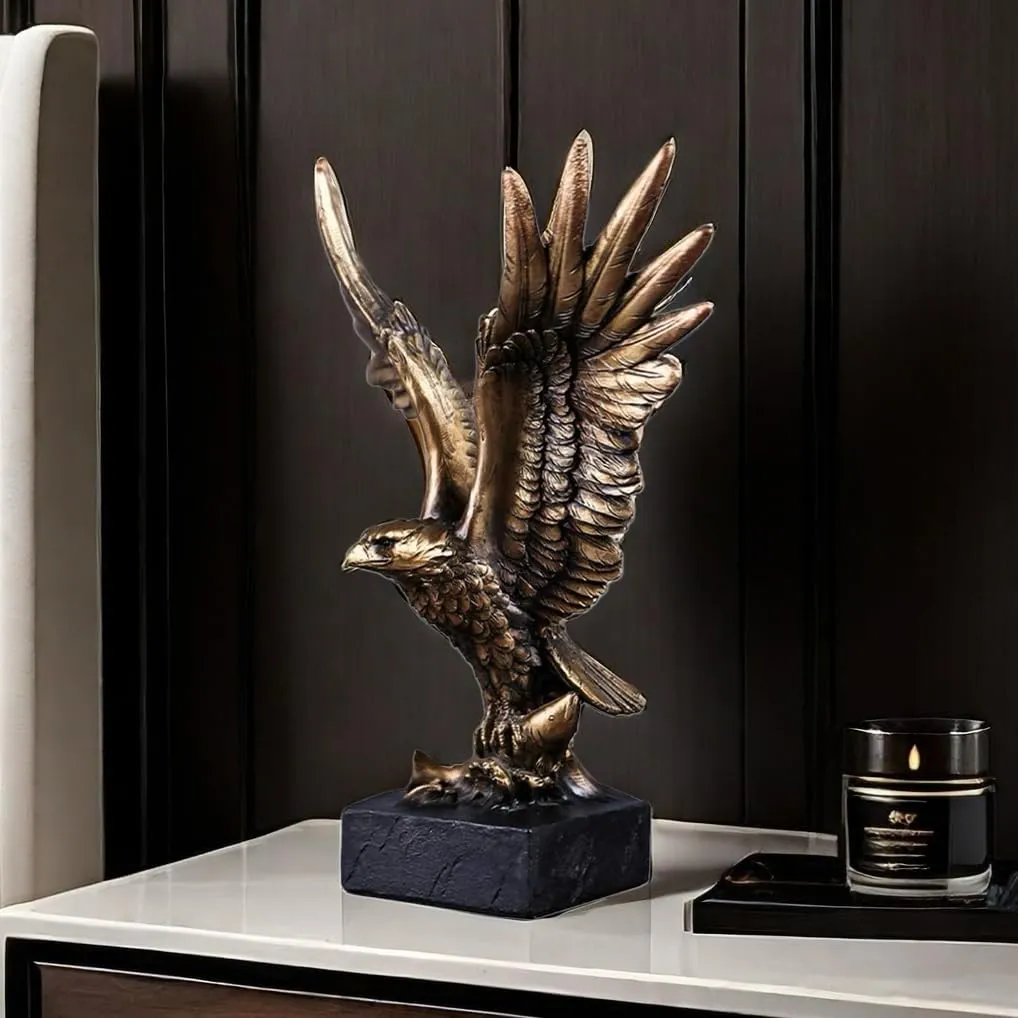 Resin Eagle Statue Sculpture Frgurine Gift for Home Office Living Room Desktop Display Decorative Decoration