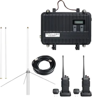 Retevis RT97 Portable Repeater Kit, Custom Frequency Full Duplex Radio Repeater(1 Pack) and Retevis RT29 Long Range Walkie Talkies(2 Pack),16 Channel Rugged Radio Relay with Antenna