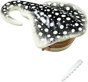 Rochard Black Stingray with Removable Barb Limoges Porcelain Box