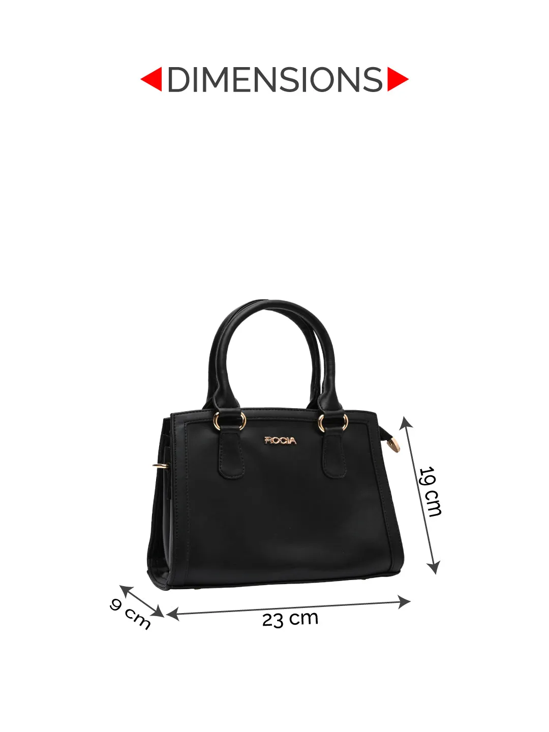 Rocia By Regal Black Women Flower Patterned Self Handbag