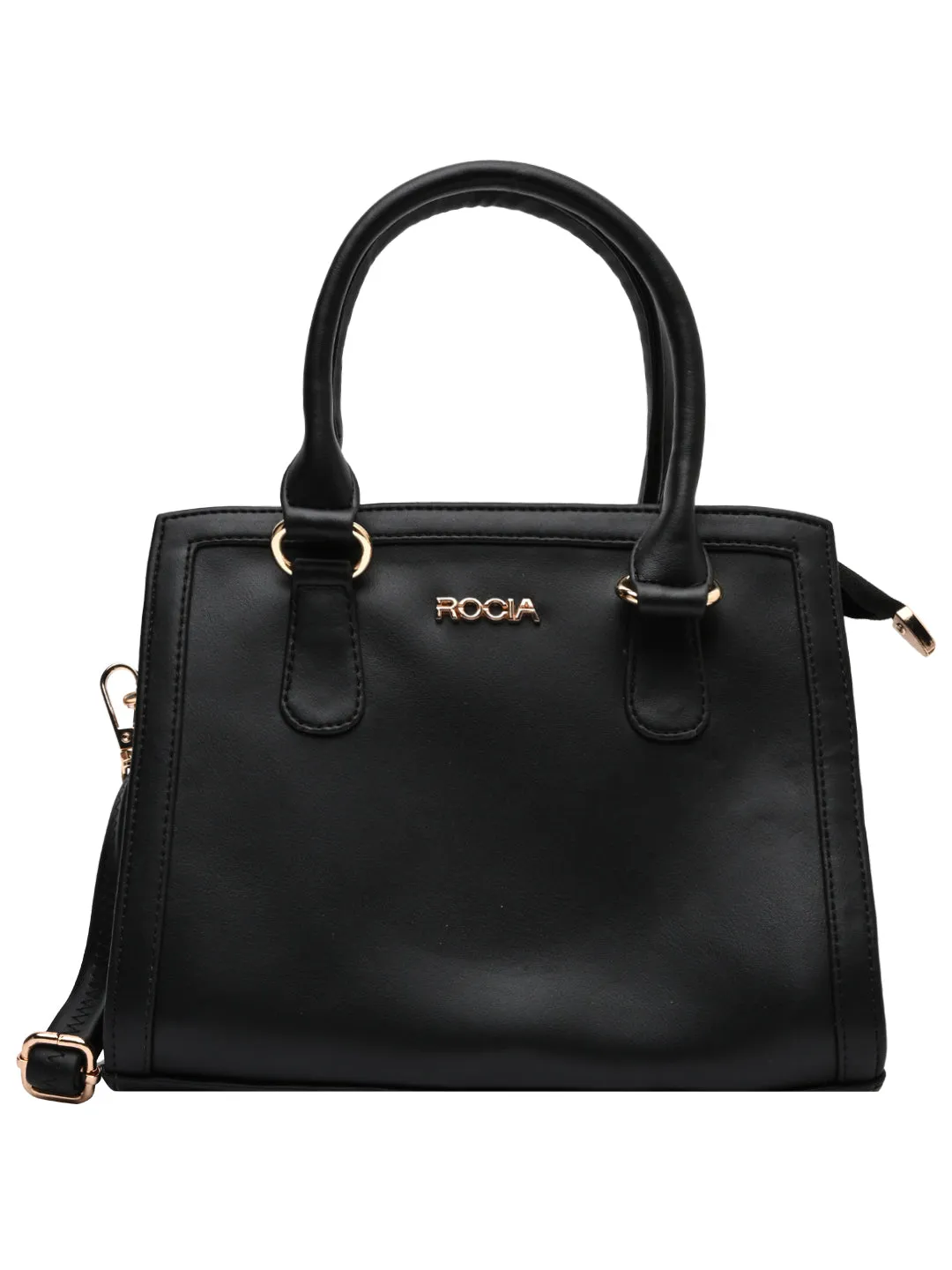 Rocia By Regal Black Women Flower Patterned Self Handbag